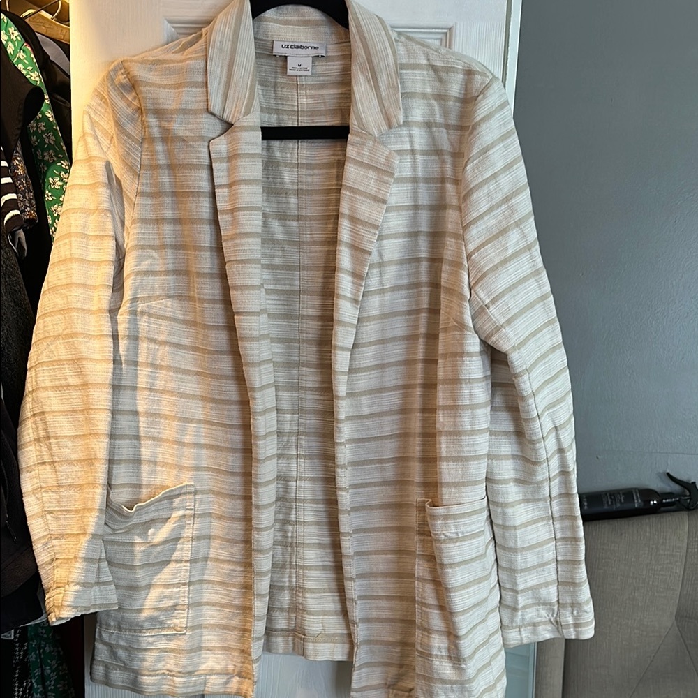 Liz Claiborne Cream Blazer Lightweight Casual